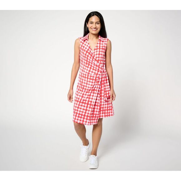 Susan Graver Dresses & Skirts - Susan Graver Women's Dress Sz L Courtside Social Liquid Knit Skort Red A687888